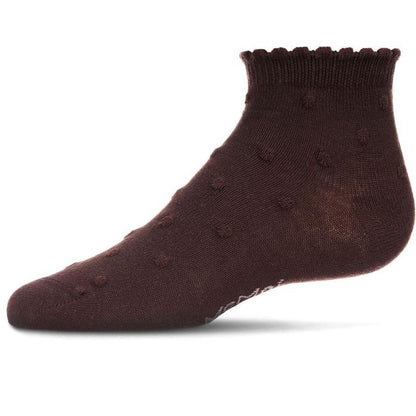 Memoi Girls Cotton Blend Swiss Dot Anklet Socks