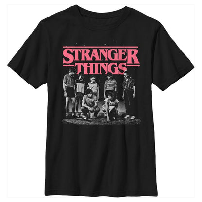 تي شيرت باهت بشعار Stranger Things للأولاد