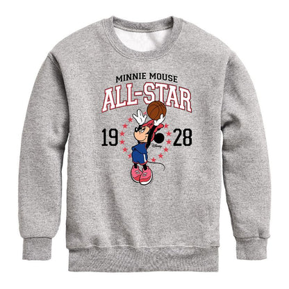 Boys' - Disney - Minnie All-Star 1928 Graphic Long Sleeve Fleece Sweatshirt