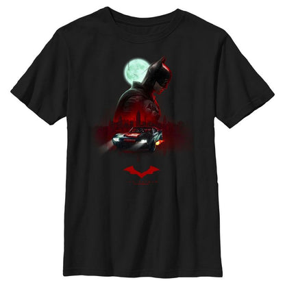 Boy's The Batman Moonlit Batmobile T-Shirt