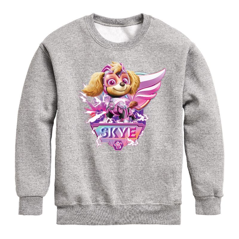 Boys' - Paw Patrol - Skye Lightning Graphic Long Sleeve Fleece Sweatshirt