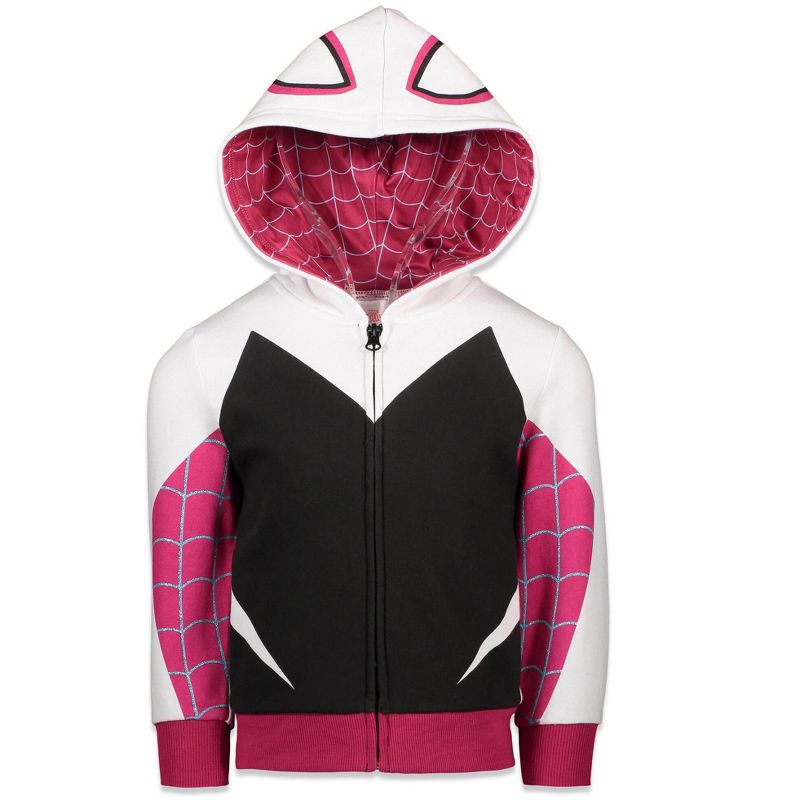 Marvel Spider-Man Spider-Gwen Ghost Spider Girls Fleece Zip Up Hoodie Toddler