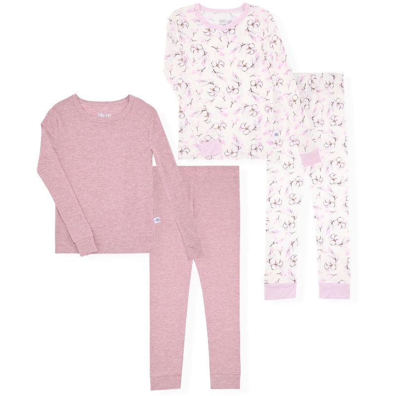 Sleep On It Girls 2-Pack Bamboo Snug Fit Girls Pajama Sets - Toddler Pajamas to Girls Pajamas Set