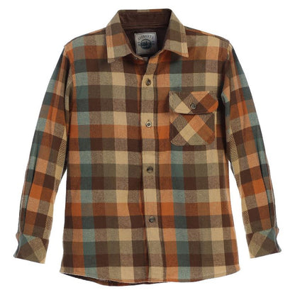 Gioberti Boy's Single Pocket Flannel Shirt with Corduroy Contrast (Part 2)