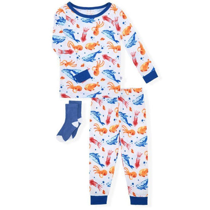 Sleep On It  Boys 2-Piece Super Soft Jersey Snug-Fit Pajama Set with Matching Socks - Baby Boy Pajamas and Toddler Pajama Sets