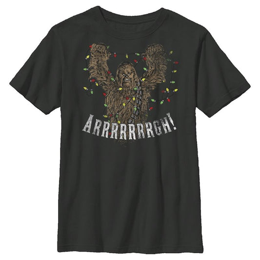 Boy's Star Wars Christmas Chewbacca Lights T-Shirt