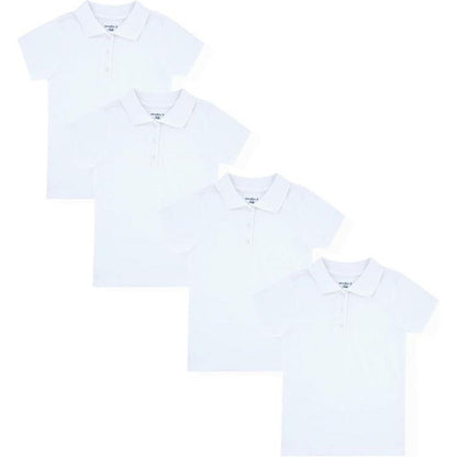 Studio 3 Little/Big Girl's 4-Pack Short Sleeve Soft Jersey Polo Uniform Shirts