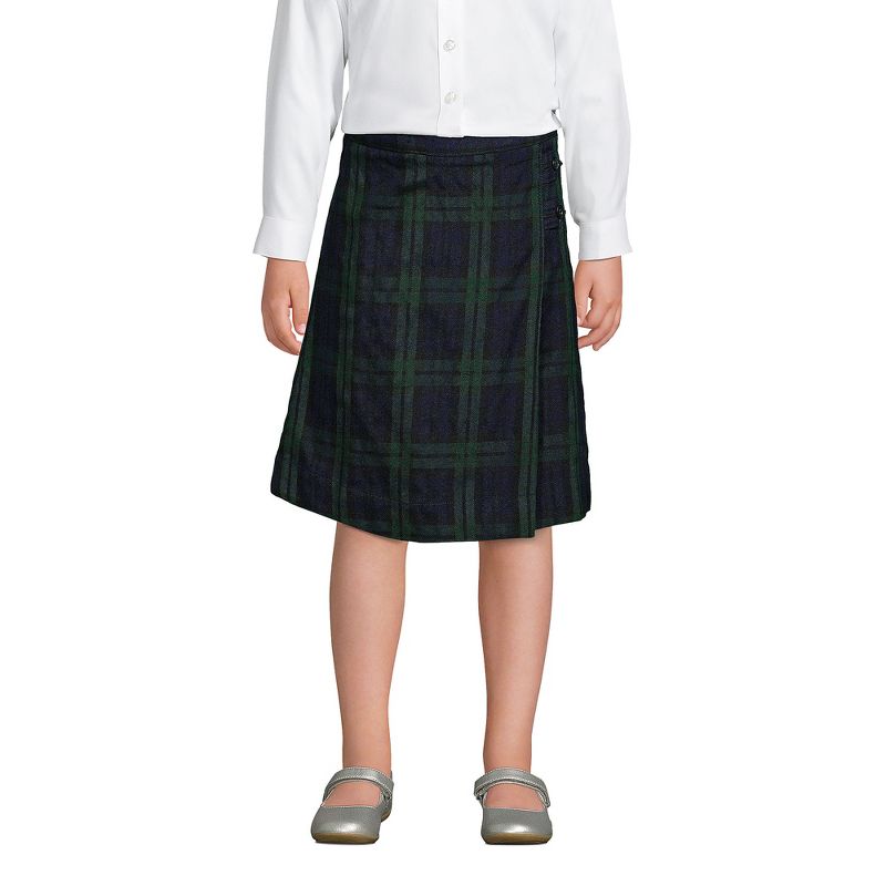 Lands' End School Uniform Kids Plaid A-line Skirt Below the Knee