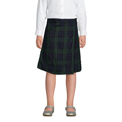 Lands' End School Uniform Kids Plaid A-line Skirt Below the Knee