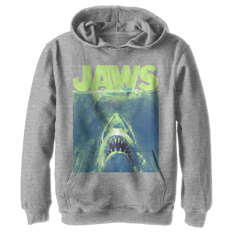 Boy's Jaws Neon Poster Pull Over Hoodie