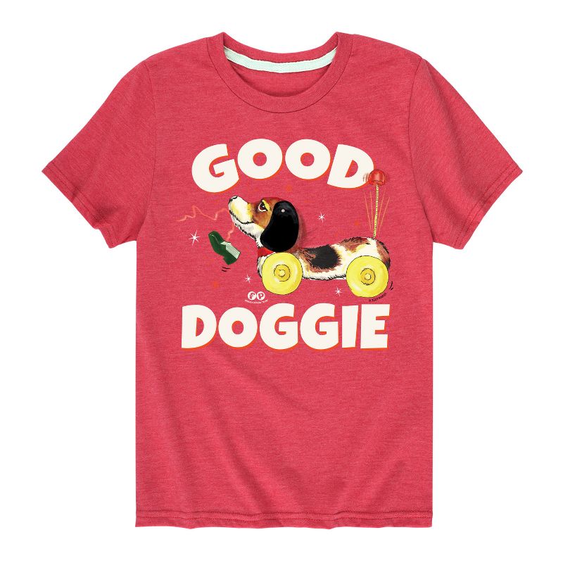 تي شيرت جرافيكي بأكمام قصيرة من فيشر برايس للأولاد، مطبوع عليه صورة كلب داشهند جيد