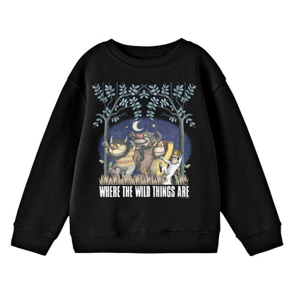 Where The Wild Things Are Max & Monsters Youth Black Crew Neck Long Sleeve Sweatshirt