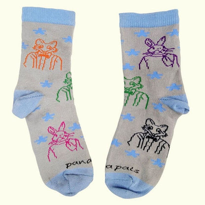 Embroidery Style Animal Pattern Socks - / from the Sock Panda