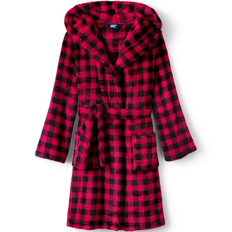 Lands' End Kids Hooded Fleece Solid Robe