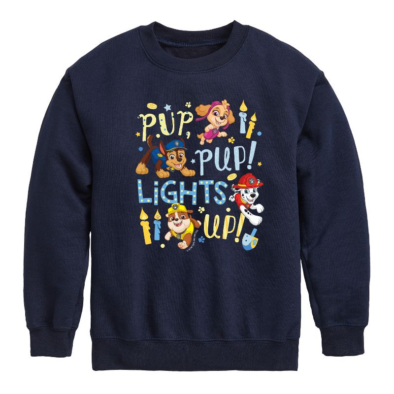 Boys' - Paw Patrol - Pup Pup Lights Up Graphic Long Sleeve Fleece Sweatshirt