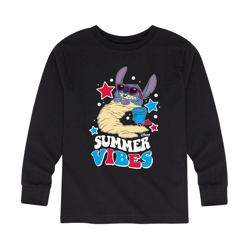 Boys' - Lilo and Stitch - Summer Vibes Long Sleeve Graphic T-Shirt