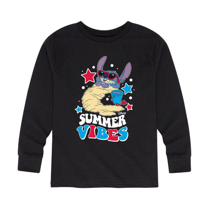 Boys' - Lilo and Stitch - Summer Vibes Long Sleeve Graphic T-Shirt