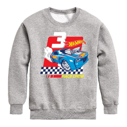 Boys' - Hot Wheels - Race Crew 3 Yrs Graphic Long Sleeve Fleece Sweatshirt