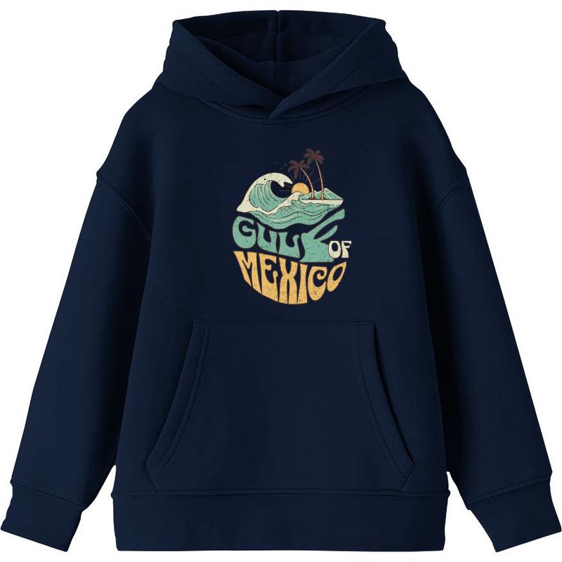 Gulf of Mexico Wave Text Youth Long Sleee Hoodie