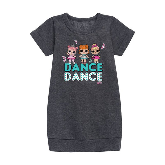Girls' - LOL Surprise! - Dancing Dolls Dance Graphic Short Sleeve Fleece Dress