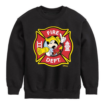 Boys' - Disney - Firefighter Mickey Graphic Long Sleeve Fleece Sweatshirt