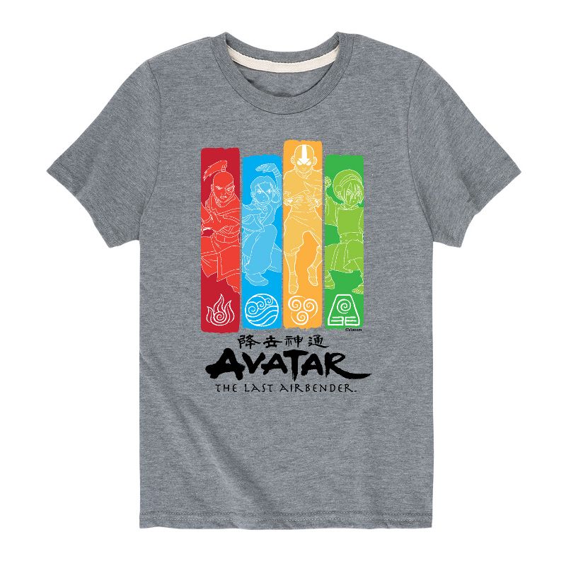 Boys' - Avatar: The Last Airbender - Zuko Katara Aang Toph Nation Elements Short Sleeve Graphic T-Shirt
