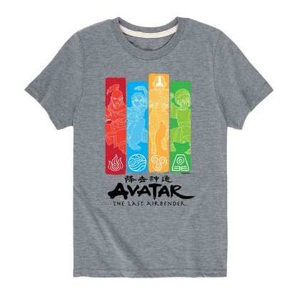 Boys' - Avatar: The Last Airbender - Zuko Katara Aang Toph Nation Elements Short Sleeve Graphic T-Shirt