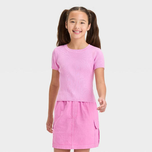 Girls' Short Sleeve Knit Sweater - art class™