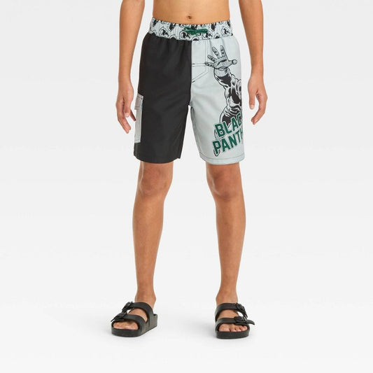 Boys' Marvel Black Panther Swim Shorts - Black