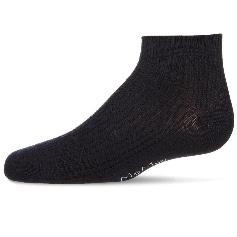 Memoi Thin Ribbed Cotton Kids Anklet Sock