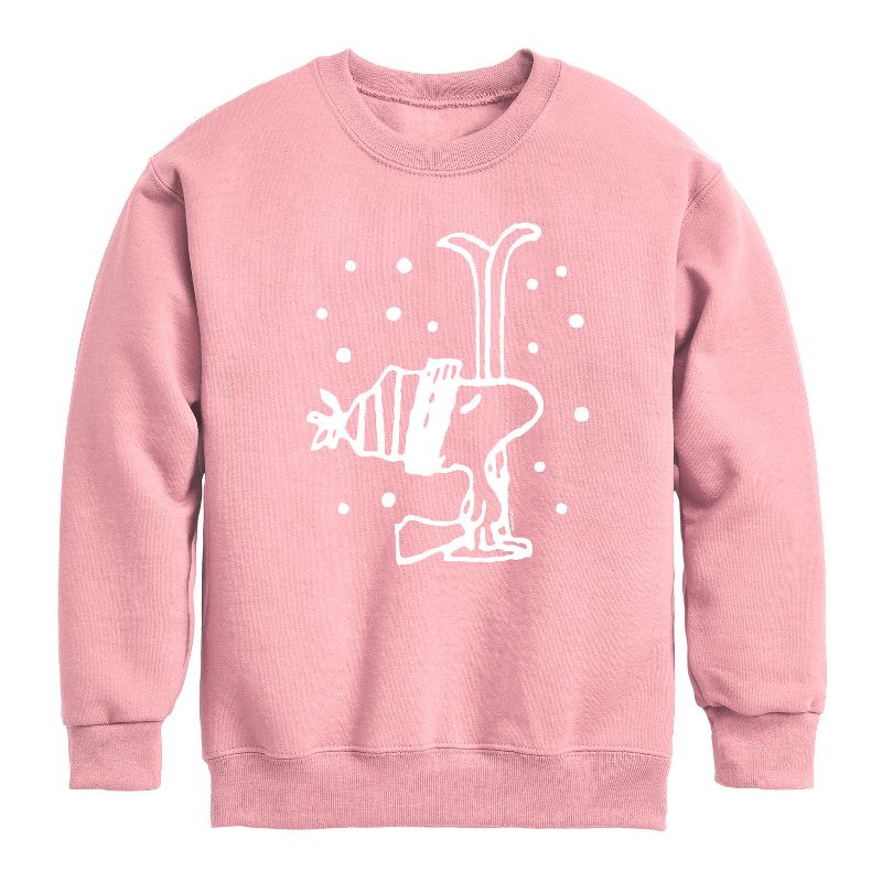 Boys' - Peanuts - Woodstock Snowfall Graphic Long Sleeve Fleece Sweatshirt