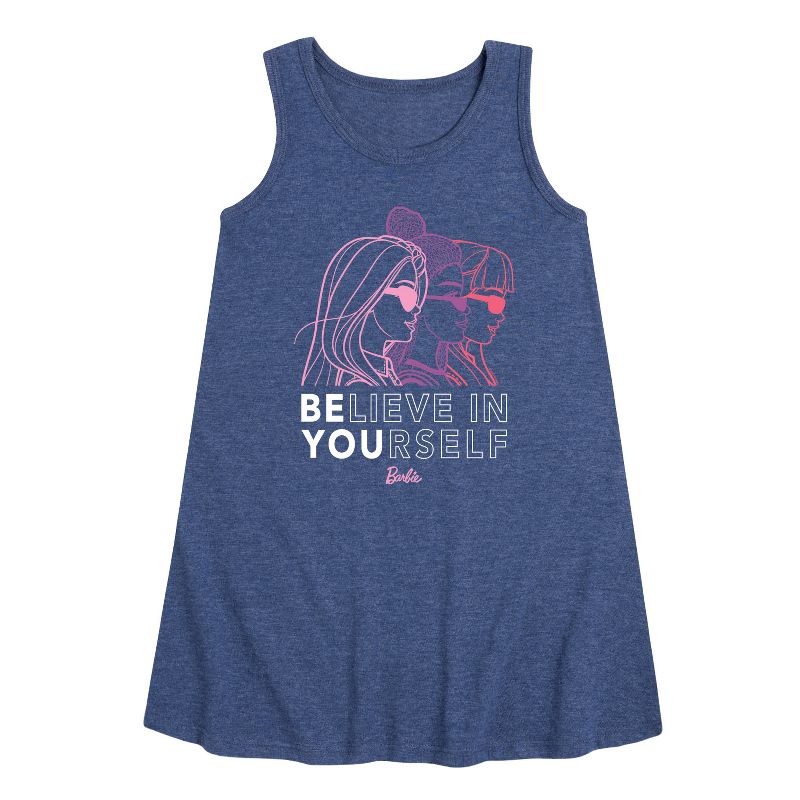 Girls' - Barbie - Believe in Yourself Graphic Sleeveless Aline Dress