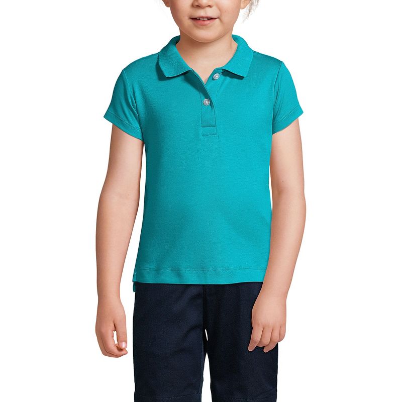 Lands' End School Uniform Kids Short Sleeve Feminine Fit Interlock Polo Shirt