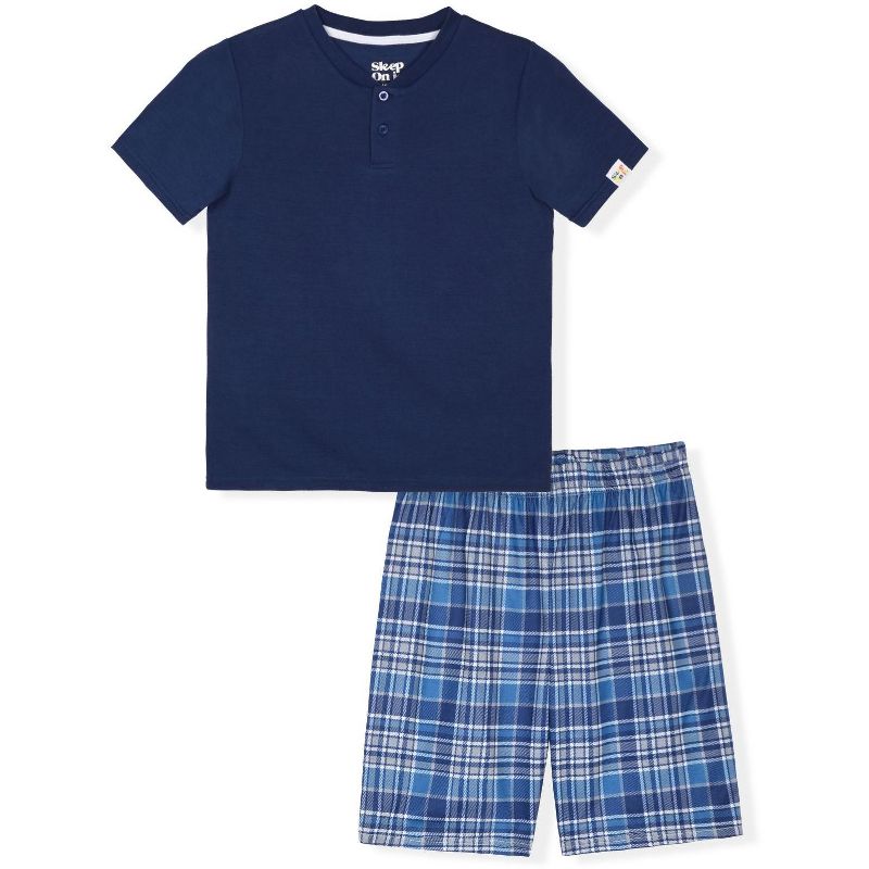 Sleep On It Boys 2-Piece Short-Sleeve Jersey Pajama Shorts Set