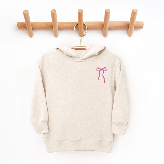 The Juniper Shop Embroidered Thin Bow Toddler Graphic Hoodie