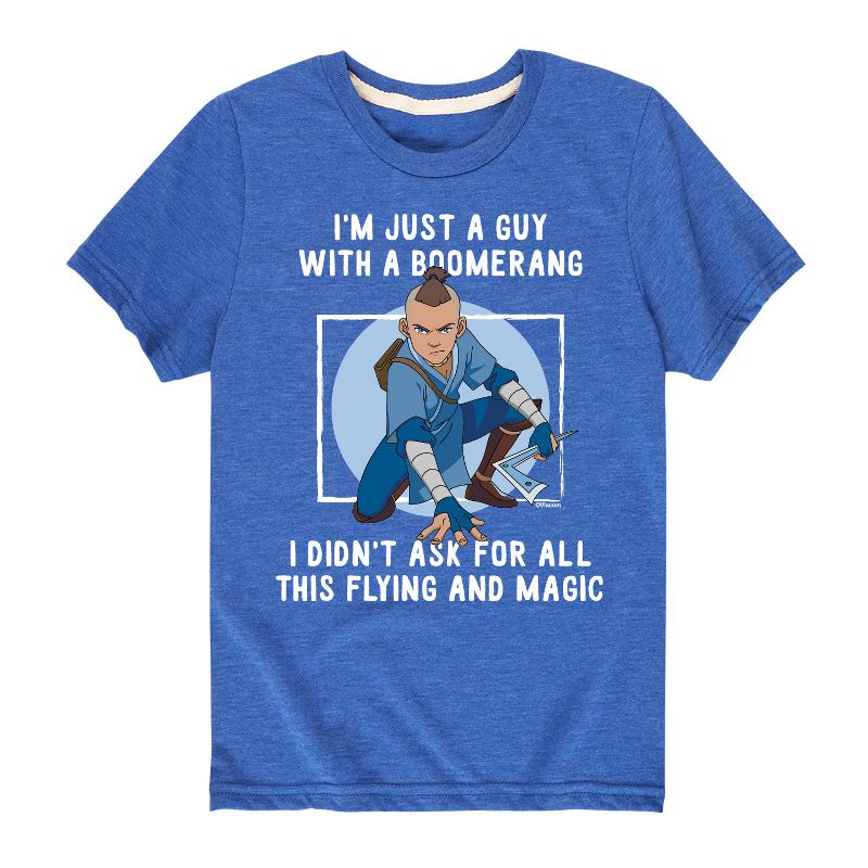Boys' - Avatar: The Last Airbender - Sokka Just A Guy With a Boomerang Short Sleeve Graphic T-Shirt