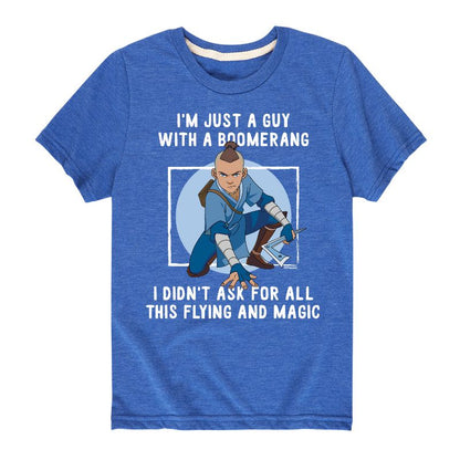 Boys' - Avatar: The Last Airbender - Sokka Just A Guy With a Boomerang Short Sleeve Graphic T-Shirt
