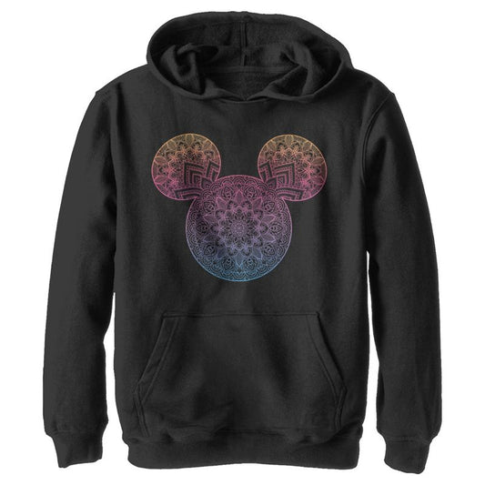 Boy's Disney Mickey Mouse Mandala Silhouette Pull Over Hoodie