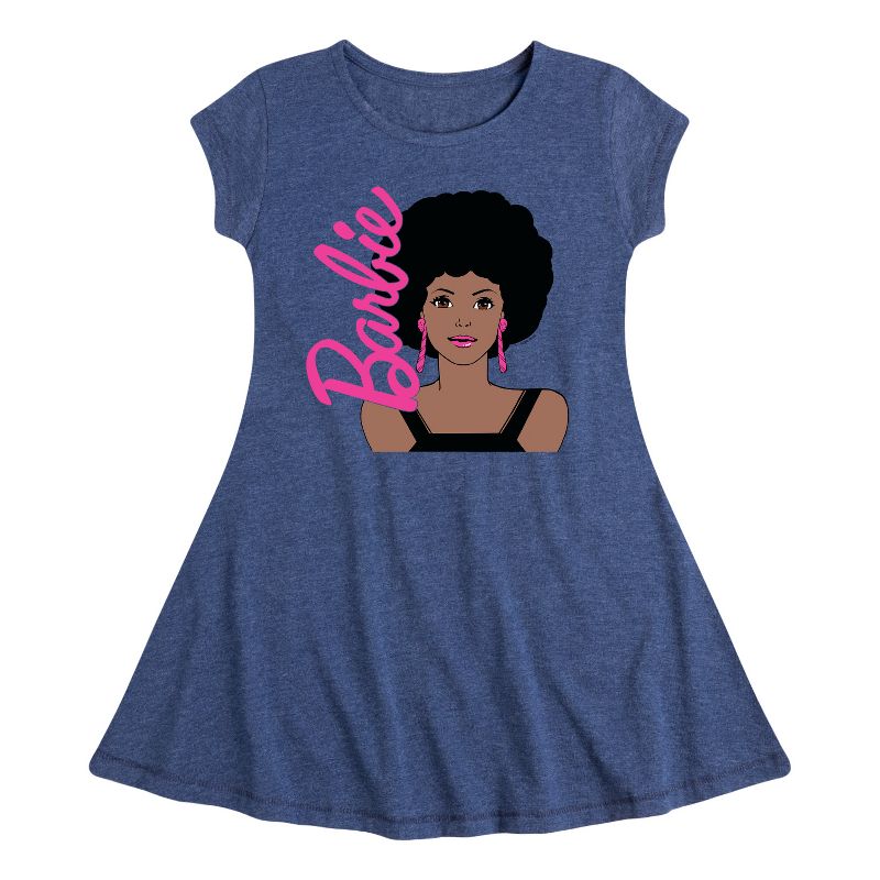Girls' - Barbie - Afro & Hoops Fit & Flair Cap Sleeve Dress