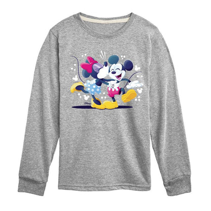 Boys' - Disney - Mickey Minnie Kiss Long Sleeve Graphic T-Shirt
