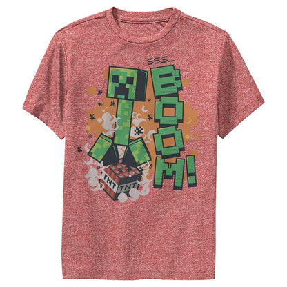 Boy's Minecraft Creeper Boom Performance Tee
