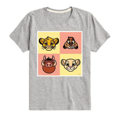 Boys' - Disney - Faces Lion King Grid Short Sleeve Graphic T-Shirt