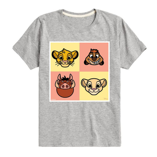 Boys' - Disney - Faces Lion King Grid Short Sleeve Graphic T-Shirt