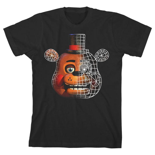 Five Nights at Freddy's Freddy Face Split Boy's Black T-shirt