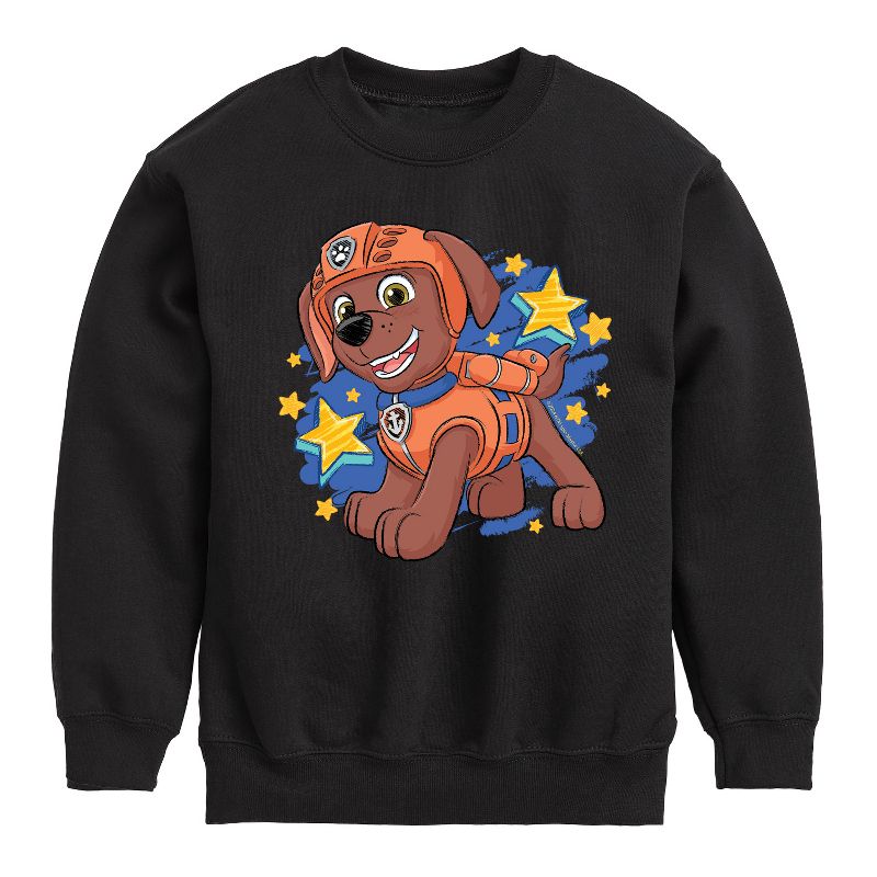 Boys' - Paw Patrol - Zuma Sketch Graphic Long Sleeve Fleece Sweatshirt