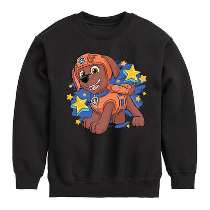 Boys' - Paw Patrol - Zuma Sketch Graphic Long Sleeve Fleece Sweatshirt
