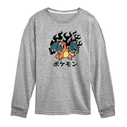 تي شيرت جرافيكي بأكمام طويلة من تشاريزارد فلاش فاير للأولاد - بوكيمون