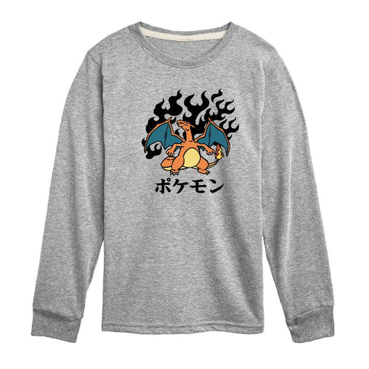 تي شيرت جرافيكي بأكمام طويلة من تشاريزارد فلاش فاير للأولاد - بوكيمون