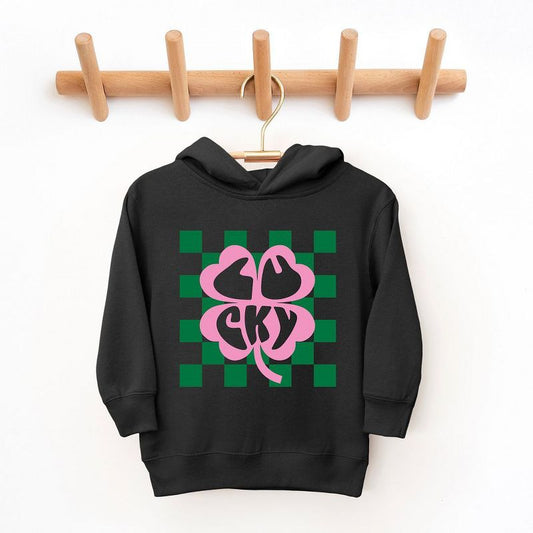The Juniper Shop Lucky Clover Checkered Toddler Graphic Hoodie