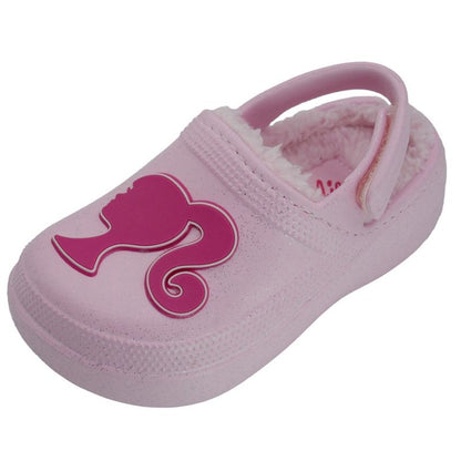 Barbie Toddler Girls' Faux Fur Lined Clogs with Adjustable Strap